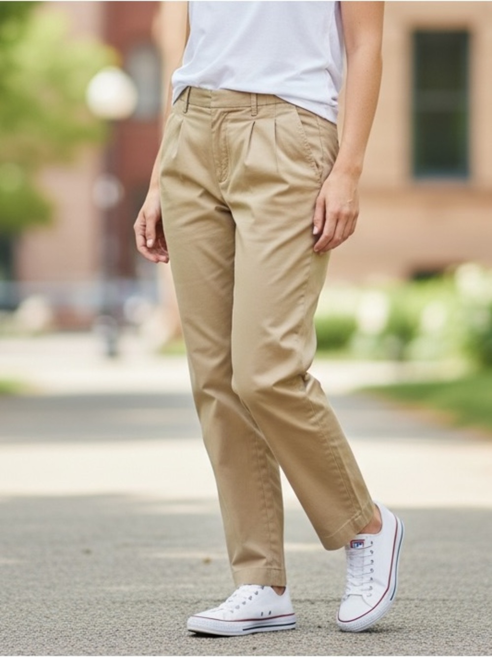 Lands End Straight Leg Chino Pants Size 8